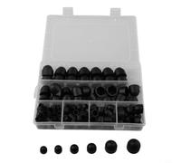 Lot de 145 cache-écrous hexagonaux en nylon noir de tailles assorties avec boîte de rangement en plastique pour protéger les boulons de fixation de la rouille, des dommages causés par l'eau et