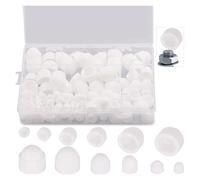 Lot de 145 capuchons de protection hexagonaux en plastique for boulons et écrous M4, M5, M6, M8, M10, M12, protection contre les intempéries(White145pcs)