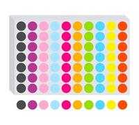 Lot de 1470 pastilles adhésives multicolores de 20 mm - 10 couleurs - Ronds - Pastilles adhésives colorées - Pour calendrier, bureau, école