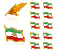 Lot de 15/20/30 pin's en métal avec drapeau de l'Iran et de la Perse en vrac, lion, soleil et couronne, badge de voyage, série souvenir, one size, Métal