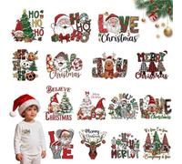 Lot de 15/30/45 Transferts Dtf Mystères de Noël, Prêts à L'emploi, avec Des Motifs Festifs Représentant Le Père Noël, Des Rennes et Des Flocons de Neige. Transferts Thermocollants