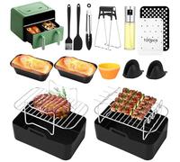 Lot de 15 accessoires de friteuse à air chaud, grille de barbecue, moule à pain pour AF300EU AF400EU SL400EU Double Stack XL Innsky Cosori, friteuse à air chaud Dual Zone 7,6 L-9,5 l, sans BPA