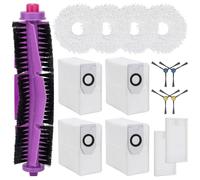 Lot de 15 accessoires de rechange pour EUREKA J12 Ultra, 1 brosse principale, 4 brosses latérales, 2 filtres, 4 tampons de serpillère, 4 sacs à poussière