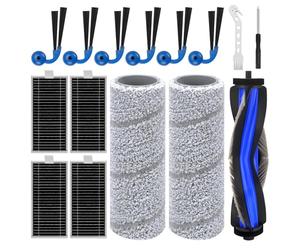 Lot de 15 accessoires pour Ecovacs Deebot X11 OmniCyclone/ X11 Pro Omni/X9 Pro Omni/T80S Omni, pièces de rechange 1 brosse principale 2 rouleaux serpillères 6 brosses latérales 4 filtres HEPA 2 Outils