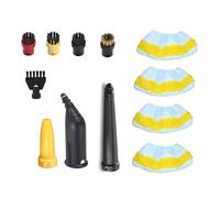 Lot de 15 accessoires pour nettoyeur vapeur Kärcher SC1 SC2 SC3 SC4 SC5, buse manuelle, kit de pièces de rechange, avec buse allongée, buse incurvée, brosse ronde, brosse à joints, sceau, nettoyeur