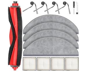 Lot de 15 accessoires pour robot aspirateur Roborock Q10 X5+ / Q10 X5, 1 brosse principale, 4 tampons de nettoyage, 4 filtres HEPA, 4 brosses latérales, 1 accessoire de nettoyage, 1 tournevis, kit de