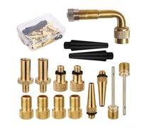 Lot de 15 adaptateurs de valve de pompe à vélo avec connecteur de valve à aiguille SV DV AV pour pompe à bille Convient pour les types de valves Presta et Sclaverand