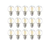 Lot de 15 Ampoules LED Edison basse tension 12V 24V, ampoules à filament LED équivalentes 10 W 2700 K Blanc chaud E27 à culot moyen G40 LED Globe Ampoule pour cabines bateaux camping-cars extérieurs