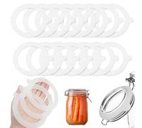 Lot de 15 anneaux en silicone réutilisables Blanc pour bocaux Weck - 69 mm - Anti-fuite - Col large