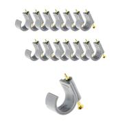 Zenitech - Lot de 15 attaches plastiques Ø16mm - Gris