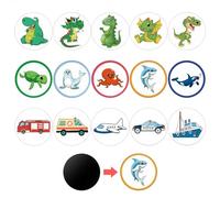 Lot de 15 autocollants en papier d'entraînement pour enfants, tableau de récompense pour siège de toilette, planche d'autocollants