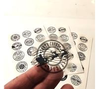Lot de 15 autocollants ronds de Noël transparents en plastique transparent Père Noël Pôle Nord Air Mail & Santa Toy Factory Autocollants de Noël pour timbres de courrier