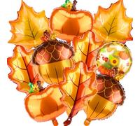 Lot de 15 ballons d'automne en forme de citrouille et feuille d'érable pour Thanksgiving, anniversaire, fête prénatale et décoration de fête entre amis