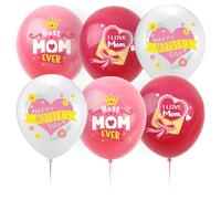 Lot de 15 ballons décoratifs pour fête des mères - Ballons en latex « Happy Mother's Day » - 30,5 cm - Ballons en latex « Best Mom Ever » - Pour fête des mères - Rose/blanc/rose