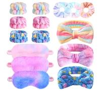 Lot de 15 bandeaux pour soirée pyjama pour adolescente, serviette de poignet pour le lavage du visage, nœud en peluche, bandeau de maquillage, chouchous pour femmes célibataires