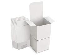 Lot de 15 boîtes cadeaux carrées en papier kraft blanc, 8 x 8 x 8 cm, avec couvercle, pour cadeaux, fêtes, anniversaires et mariages