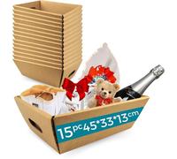 Lot de 15 Boîtes Cadeaux en Carton 45x33x13 cm sans Couvercle | Coffrets Idéals pour Noël, Pâques et Occasions Spéciales