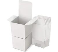 Lot de 15 boîtes cadeaux en papier kraft blanc - 8 x 8 x 8 cm - Boîtes en carton avec couvercle - Boîte cadeau carrée pour cadeaux, anniversaire, fête, mariage