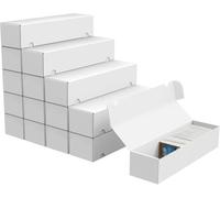 Lot de 15 boîtes de rangement pour cartes à collectionner, 1100 pièces, en carton ondulé blanc, pour cartes de basket-ball TCG/Magic/Mtg, cartes à collectionner