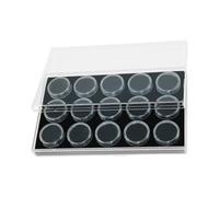 Lot de 15 boîtes de rangement rondes élégantes en acrylique pour objets de collection avec couvercle rotatif et insert en mousse