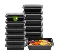 Lot de 15 boîtes réutilisables empilables couvercles passent au micro-ondes congélateur lave-vaisselle petite capacité 680,4 g contrôle des portions cuisson