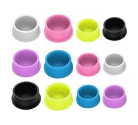 Lot de 15 bouchons de sécurité universels réutilisables en silicone extensible pour bouteilles de pharmacien, poudre chimique, orange