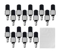 Lot de 15 bouchons de valve de vélo avec 1 sac de rangement, bouchons de valve en métal, insert de valve de vélo, adaptateur de valve de vélo, kit de rechange