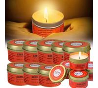 Lot de 15 bougies de survie, 30 heures résistantes à la bougie dans un bocal, pour prévenir les catastrophes d'urgence, camping, randonnée