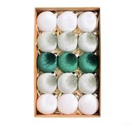 Lot de 15 boules de Noël en velours de 6 cm pour décoration de sapin de Noël pour la maison et le mariage (D)