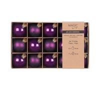 Lot de 15 boules de Noël en verre - 6 cm - Motif étoiles scintillantes - Boules de Noël pour Noël - Décoration de Noël et décoration de sapin de Noël - Violet - Symphony violet