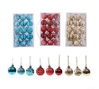 Lot de 15 boules de Noël en verre transparent parfaitement conçues pour la décoration de vacances et les thèmes de célébration (rouge)