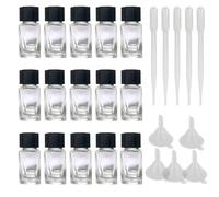 Lot de 15 Bouteilles d'aérographe Bouteilles de Bocal 18ml avec 5 entonnoirs et 5 Compte-Gouttes, Pots de Rangement de Peinture pour aérographe