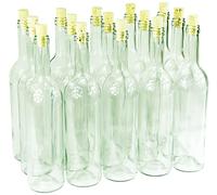 Lot de 15 bouteilles de vin vides en verre 1000 ml