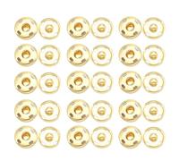 Lot de 15 boutons pression en métal à coudre pour vêtements, sacs à main, sacs à main et projets de couture (15 mm) - Boutons pression et clous pour vêtements inclus (doré)
