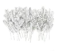 Lot de 15 branches d'aiguilles de pin givrées pour travaux manuels et décoration de vacances, matériaux conçus pour durer à travers les affichages saisonniers (2)