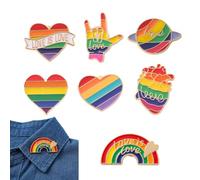 Lot de 15 broches arc-en-ciel en métal pour la fierté, designs variés (coeur, drapeau, arc-en-ciel, amour) Accessoires Pride pour vêtements, sacs, idéal pour cadeaux et événements tels que anni