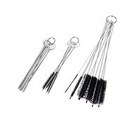 Lot de 15 brosses de Nettoyage et 10 Aiguilles de Nettoyage pour Petites Ouvertures, Tubes, tuyaux, par Exemple : Pistolet à Peinture, carburateur de Voiture/Moto/Scooter, biberon, Machine à café,