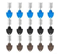 Lot de 15 brosses de robinet à bière avec poils en nylon pour nettoyage de robinet et de fût, compatibles avec brassage maison et commercial pour bars, bleu, noir, marron