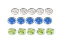 Lot de 15 bulles rondes de 32 mm pour fioles de niveau d'esprit, outils de mesure en acrylique avec degré marqué pour la menuiserie, les meubles, les supports de caméra, les équipements de bureau à