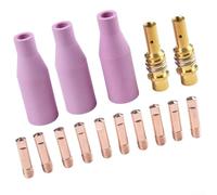 Lot de 15 buses de rechange et embouts de contact pour torche MIG 15AK avec composants en cuivre et faïence compatibles avec plusieurs marques (0,8 mm)