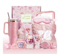 Lot de 15 cadeaux d'anniversaire pour femme, panier de spa relaxant avec couverture en flanelle de luxe et gobelet de 1134 g Forfait de soins p