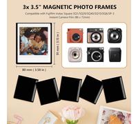 Lot de 15 Cadres Photo Magnétiques pour Pellicule Instax Square, 3 x 3,5"" Cadre Photo pour Réfrigérateur Compatible avec Fujifilm Instax Square SQ1/SQ20/SQ40/SQ10/SQ6/SP-3 ¿ Noir