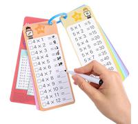 Lot de 15 cartes flash de multiplication pour tables de multiplication, cartes flash mathématiques de 0 à 12 avec 2 marqueurs effaçables à sec et 1 anneau, tableau de multiplication pour apprentissage