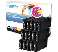 Lot de 15 Cartouches 6*N (50ml)+ 3*CMY (25ml) compatibles pour Epson T7901XL T7902XL T7903XL T7904XL+ Fluo offert -Jumao-