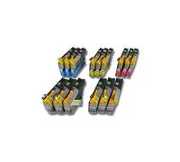 vhbw 15x cartouches d'imprimante avec chip compatible avec Brother DCP-J4110DW, DCP-J4110W, DCP-J552DW - kit 3x cyan 3x magenta 6x noir 3x jaunir