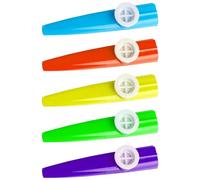 Lot de 15 cazoos en plastique avec membrane kazoo, pour enfants, guitare, ukulélé, accompagnement du violon, instrument de fête, instrument de musique pour débutants, multicolore