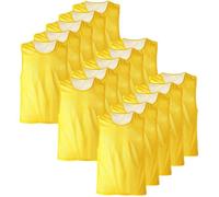 Lot de 15 Chasuble Jaune ajourée simple de taille Small gilet d'entrainement S
