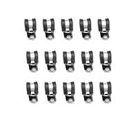 Lot de 15 colliers de serrage en P doublés en caoutchouc en acier inoxydable pour tuyau ou cordon métallique