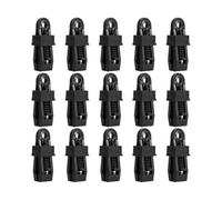 Lot de 15 colliers de serrage pour bâches - Clips de fixation robustes | Clips de verrouillage pour bâches et auvents, matériel de camping | Matériau polymère durable avec mécanisme de verrouillage