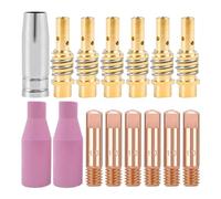 Lot de 15 consommables de chalumeau de soudage 1 0 mm Conseils de contact Buse en céramique pour AK15 MB15 MIG Outils de torche de soudage et kit d'accessoires